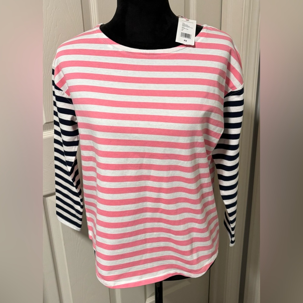 NWT Vineyard Vines Mix Stripe Cotton Knit Top - Picture 2 of 7